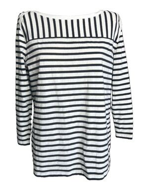 Jones New York Metallic Striped Boatneck Tee